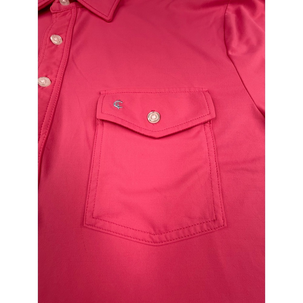 Criquet Polo Shirt Mens Large Pink Performance Player Recycled Stretch Golf - Picture 4 of 9